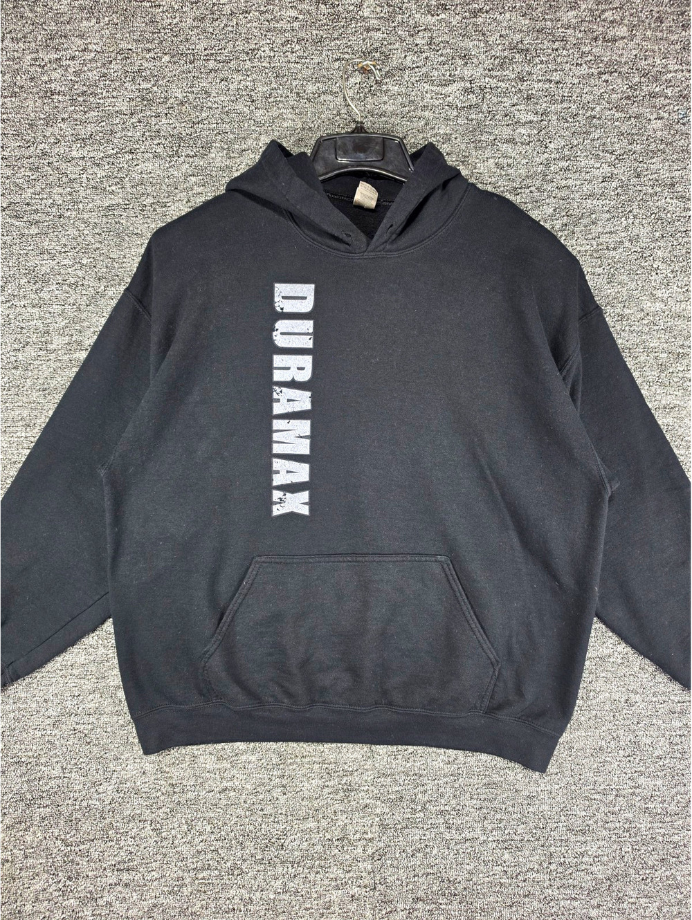 Duramax Burning Diesel Hoodie Mens XL Black American Flag Gildan Heavy Blend